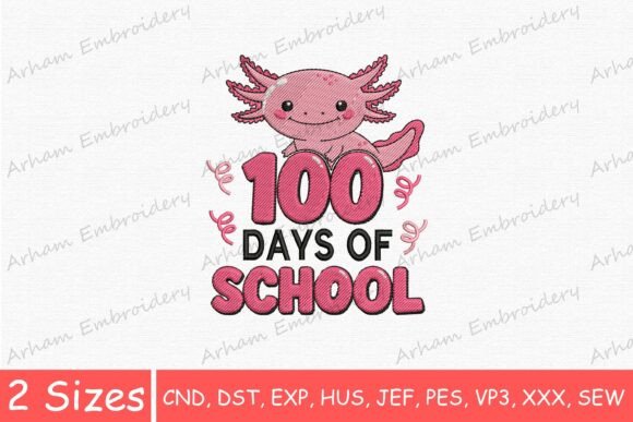 Adorable 100 Days of School Axolotl Design