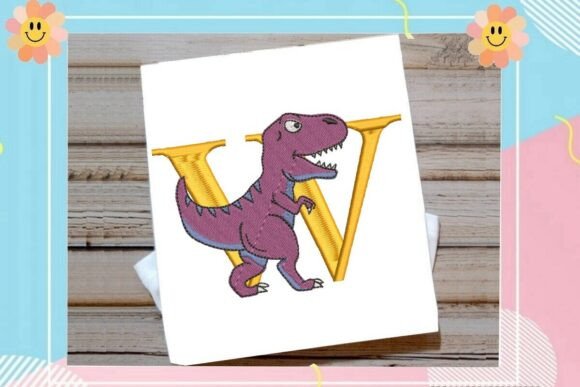 Creative Dinosaur Monogram Alphabet Letter W