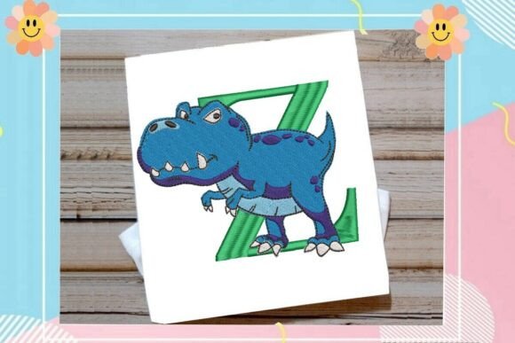 Dinosaur Monogram Alphabet Letter Z Design Review