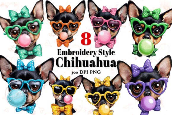Embroidery Style Chihuahua Clipart Review