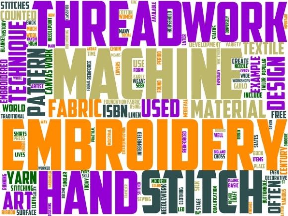 Embroidery Wordart Background: A Versatile Design