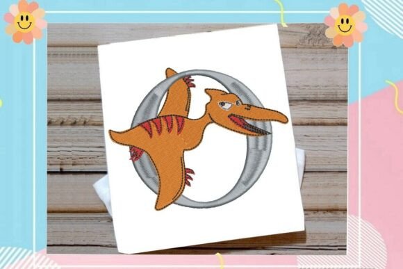 Exploring Dinosaur Monogram Alphabet Letter O