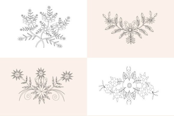 Flower Drawing Embroidery for Holiday Gifts
