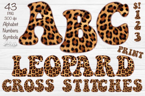 Leopard Alphabet PNG for Premium Sweatshirts