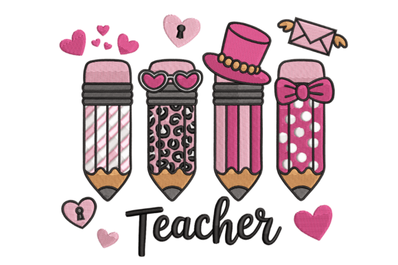 Pink Pencils Teacher: Cute School Embroidery Review