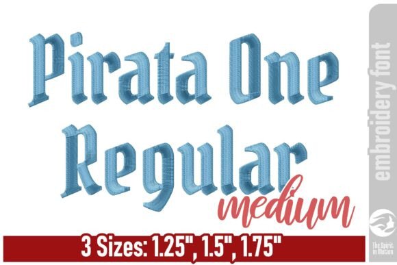 Pirata One Blackletter Font - Bold Gothic Embroidery